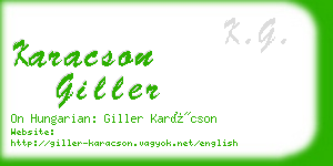 karacson giller business card